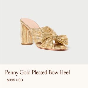 Loeffler Randall Penny Gold Pleated Bow Heel